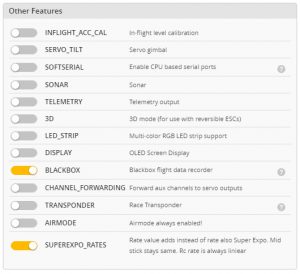 Betaflight Configurator - Other Features
